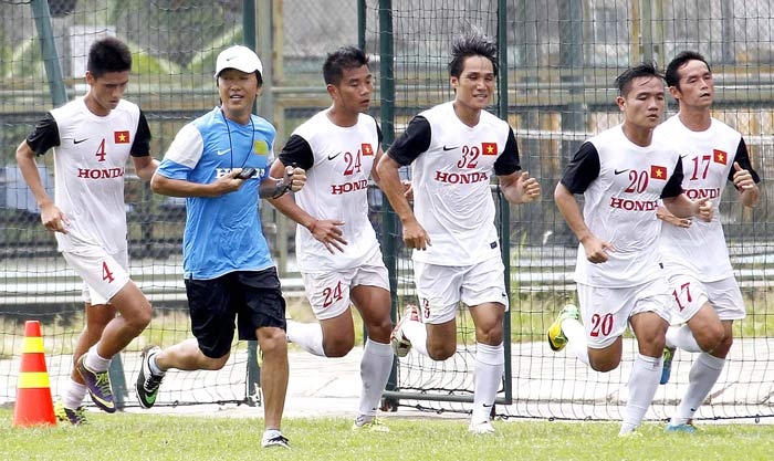 Thầy trò HLV Miura đang tập luyện tích cực để chuẩn bị cho AFF Cup 2014.