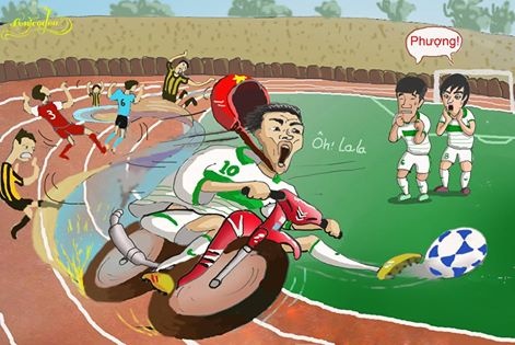 Tốc độ của chàng thủ quân U19 HAGL còn khiến khán giả liên tưởng đến những màn đua xe phân khối lớn trên sân vận động Cần Thơ.