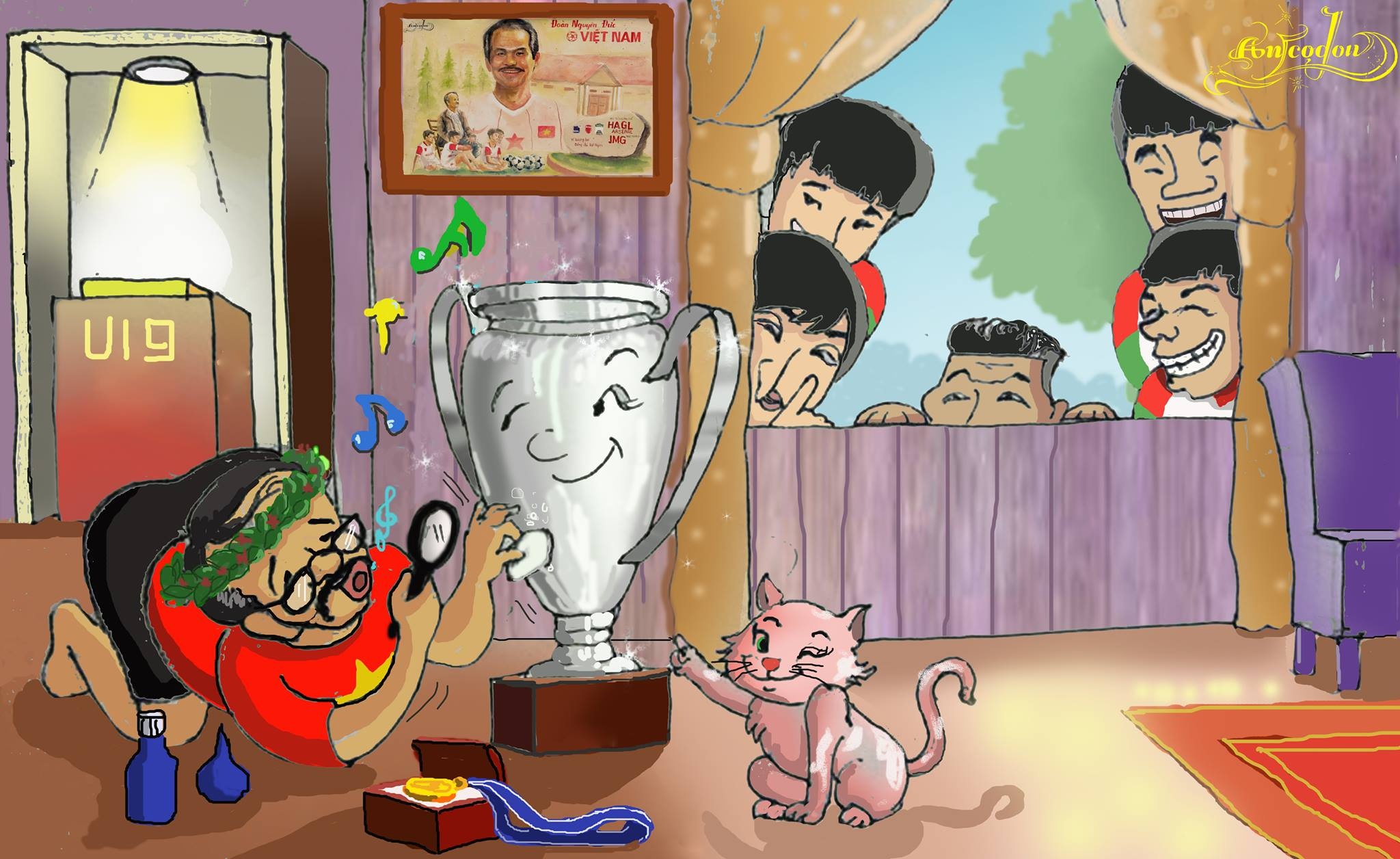 Biem hoa gay sot cong dong mang ve chuc vo dich cua U19 HAGL hinh anh