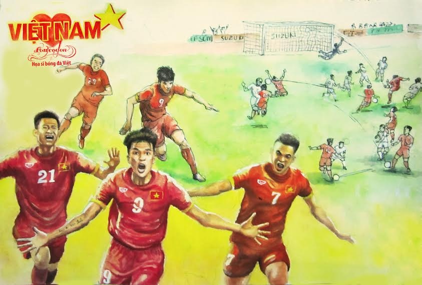 Khoảnh khắc Công Vinh bùng nổ bằng siêu phẩm ở trận mở màn của đội tuyển Việt Nam.