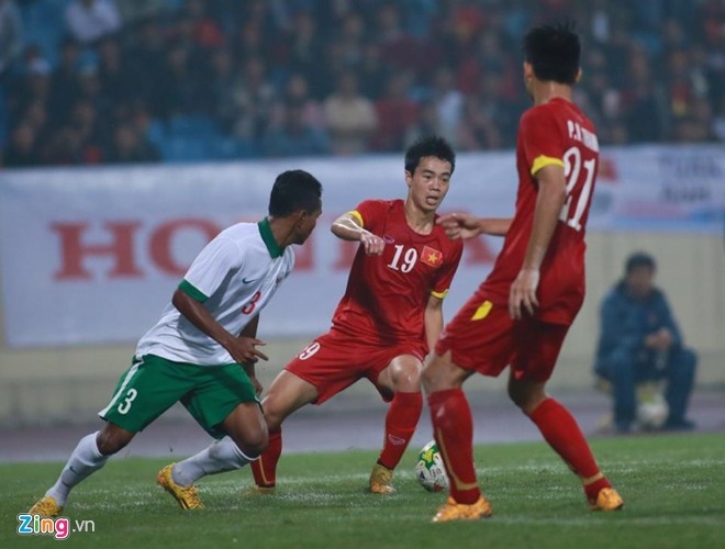 Giành chiến thắng nhưng Olympic Việt Nam chưa cho thấy sự hiệu quả về mặt lối chơi. Ảnh: Tuấn Mark