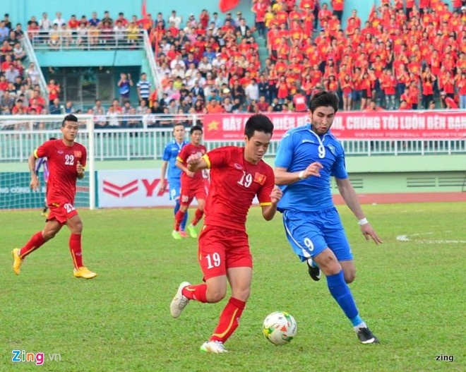 Olympic Việt Nam chưa cho thấy sự thuyết phục về lối chơi trong trận đấu với Olympic Uzbekistan. Ảnh: Nguyễn Đăng