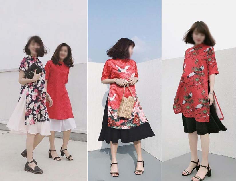 áo dài váy đụp ảnh 2 ao dai vay dup anh 2