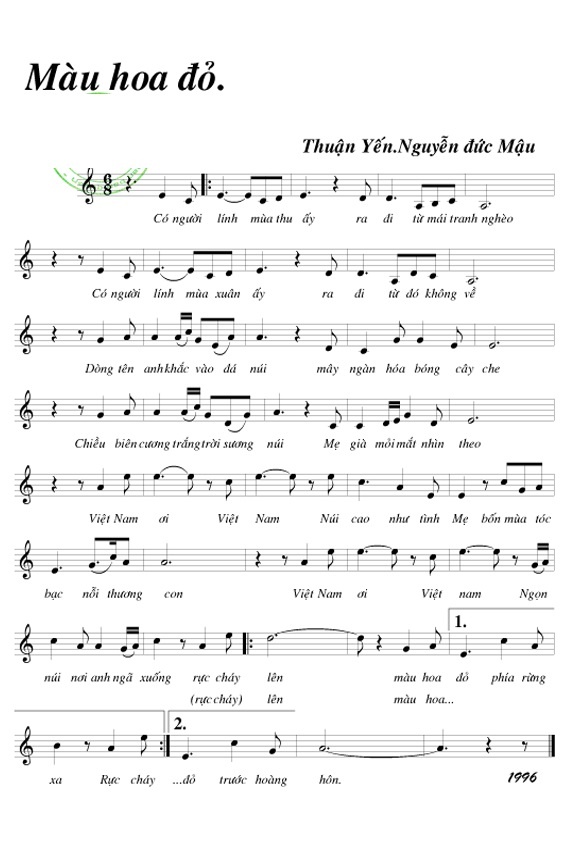 ca khúc Màu hoa đỏ ảnh 1 ca khuc Mau hoa do anh 1