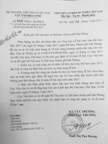 đề nghị dừng chọi trâu ảnh 1 de nghi dung choi trau anh 1