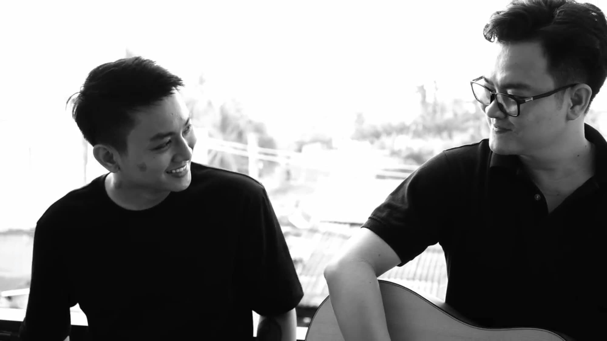 Hoai Lam thu am ca khuc cua Nguyen Minh Cuong trong oto hinh anh