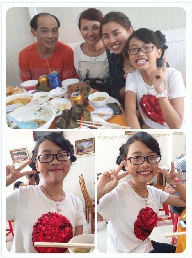 Phương Mỹ Chi bên gia đình nhỏ, nguồn động lực ấm áp của cô bé.