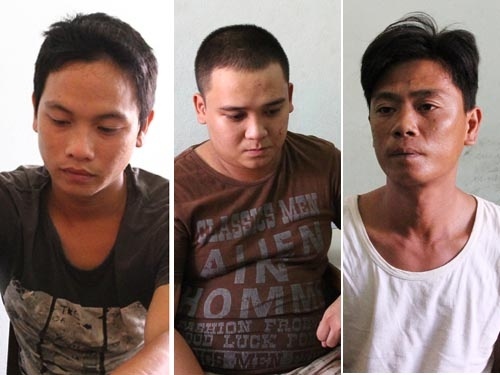 Các đối tượng Phan Minh Tuấn, Ngô Hà Công Lý và Nguyễn Thành Trường (từ trái sang).