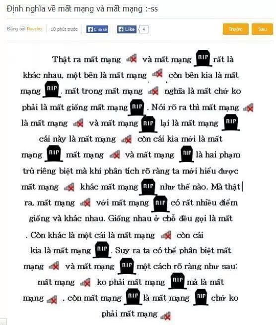 Quẫn trí vì ăn không ngồi rồi mà không có Internet để dùng, nhiều người tự định nghĩa 