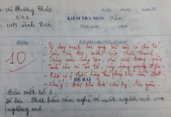 'Kham phuc nguoi giao vien can dam cham bai van diem 10' hinh anh