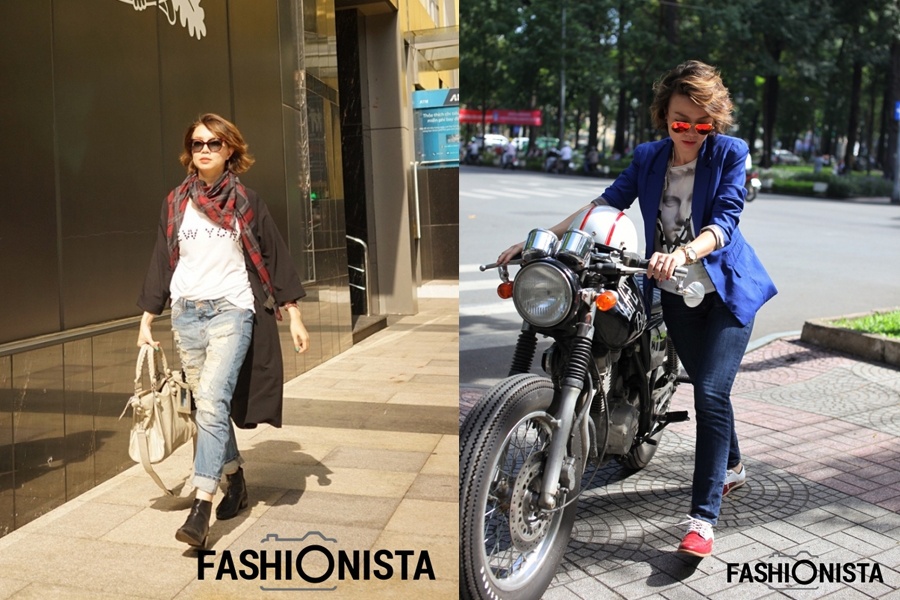 Tăng Nguyệt Minh, nàng tomboy 31 tuổi mang đến cho người xem ấn tượng về một cô nàng ngổ ngáo từ đầu đến chân. Vẻ cá tính, phóng khoáng toát ra từ trang phục, phụ kiện và cả cách tạo dáng. Nữ nhân viên văn phòng đã kết hợp hai yếu tố nữ tính và nam tính hoàn hảo để tạo nên phong cách không trộn lẫn ở bất kỳ đâu của mình.