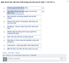 Bình chọn bài dự thi tuần 1 (10-16/11)