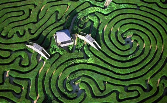 1. Mê cung lớn nhất thế giới - Mê cung Hampton Court Palace (Anh): Đường vào mê cung chỗ cong chỗ khuất, nhiều chỗ tưởng chừng là ngõ cụt. Nhiều bậc cha mẹ đã cho con đến đây để rèn luyện năng lực xác định phương hướng. 