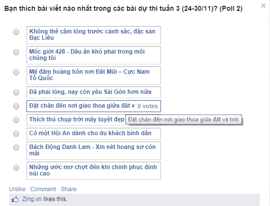 Bình chọn bài dự thi tuần 3 (24 - 30/11)