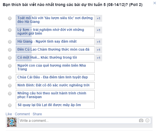 Bình chọn bài dự thi tuần 5 (08-14/12)