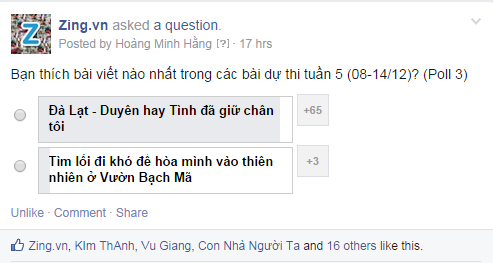 Bình chọn bài dự thi tuần 5 (08-14/12)