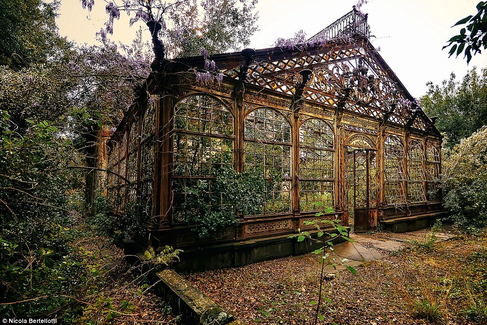 Ngôi nhà cổ giờ đã trở nên hoang sơ giữa khu vườn tạo nên vẻ đẹp như cổ tích.