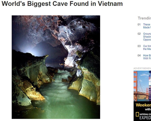 Hình ảnh Sơn Đoòng trên tạp chí National Geographic.