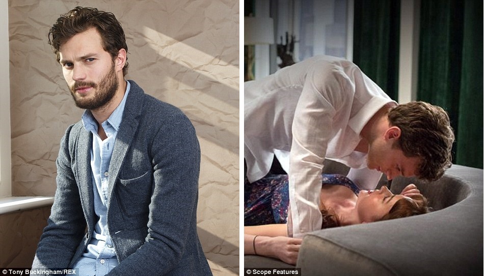 Trong phim Jamie Dornan vào vai tỷ phú Christian Grey (ảnh trái) sánh vai cùng Dakota Johnson (ảnh phải).