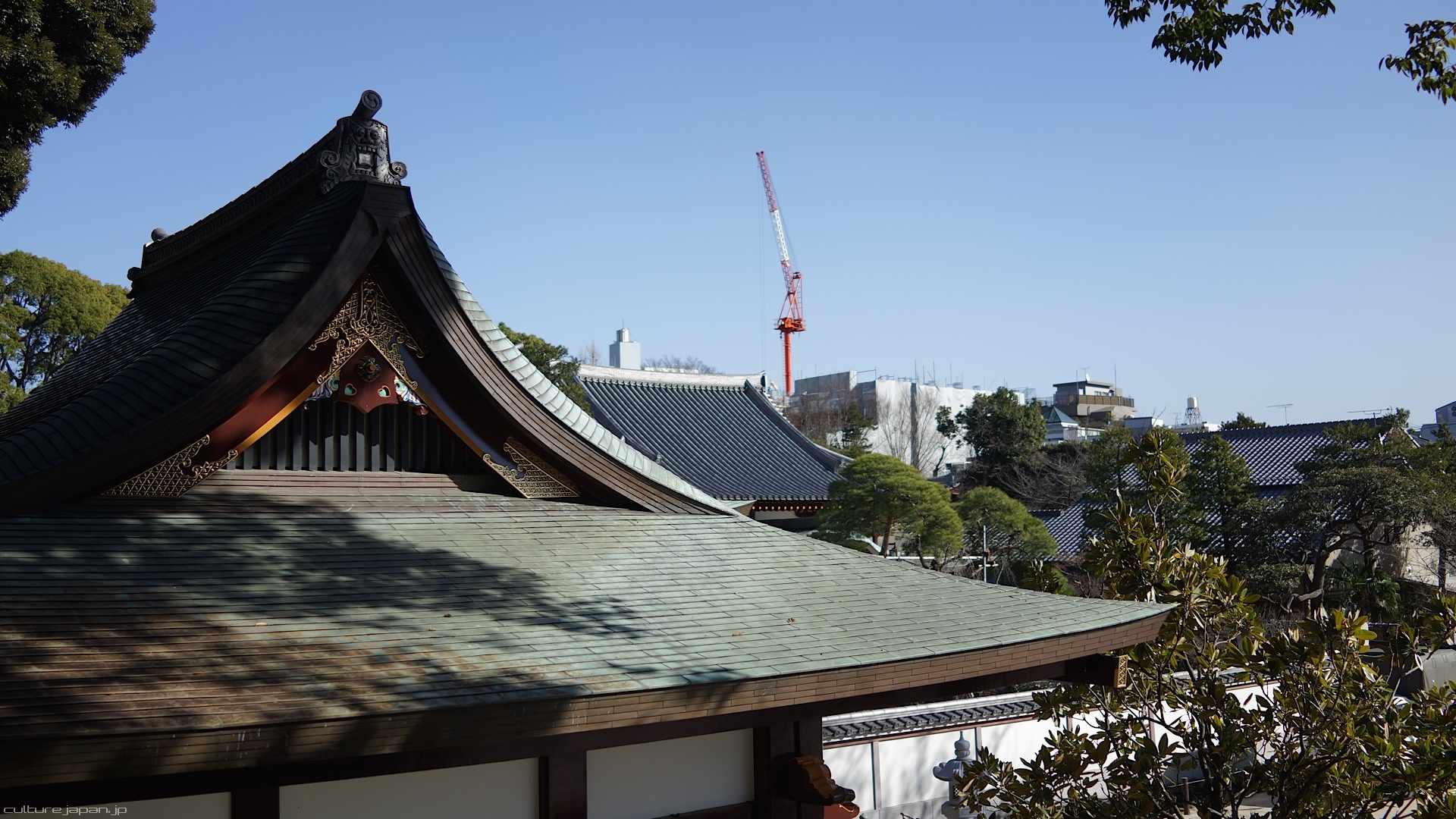 Ngôi chùa cổ kính nằm giữa thành phố hiện đại. 