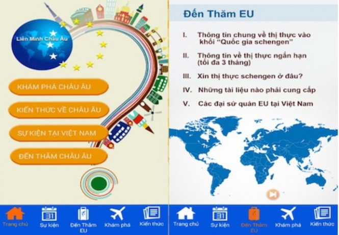 Kham pha chau Au trong mot ung dung di dong hinh anh