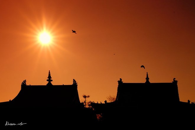 Một ngôi đền ở thủ đô Ulaanbaatar của Mông Cổ.