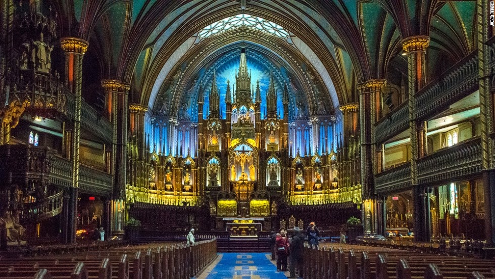 Nhà thờ Notre Dame: Nằm tại Montreal, Nhà thờ Notre Dame là một trong những nhà thờ đẹp nhất của Canada. Được hoàn thành vào năm 1891, đến năm 1989 nơi đây đã trở thành Di tích lịch sử Quốc Gia, là nơi diễn ra nhiều sự kiện trọng đại về chính trị và tôn giáo.
