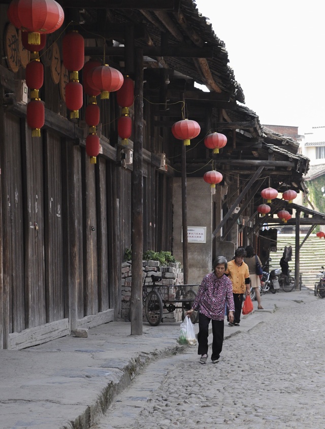 Nhà cổ: Các ngôi nhà trong cổ trấn đều được thiết kế rất hợp lý, có sân trước, gian phòng chính, hai gian bên hông và phần sân sau nằm giữa nhà. Có cầu thang và lối đi riêng lên tầng 2 của ngôi nhà.