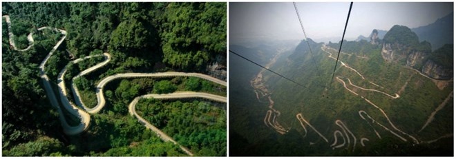 Chiều cao ban đầu so với mực nước biển là 200 mét, dần dần nó có độ cao so với mực nước biển lên đến 1300 mét. Ngoài ra, con đường này cũng được gọi là đường cua 99. Theo quan niệm của người Trung Quốc, 9 là một con số may mắn, tượng trưng cho bầu trời và 9 cung điện.