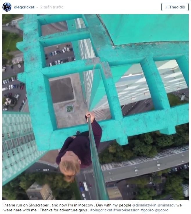 Oleg di chuyen tren dinh toa nha cao tang hinh anh