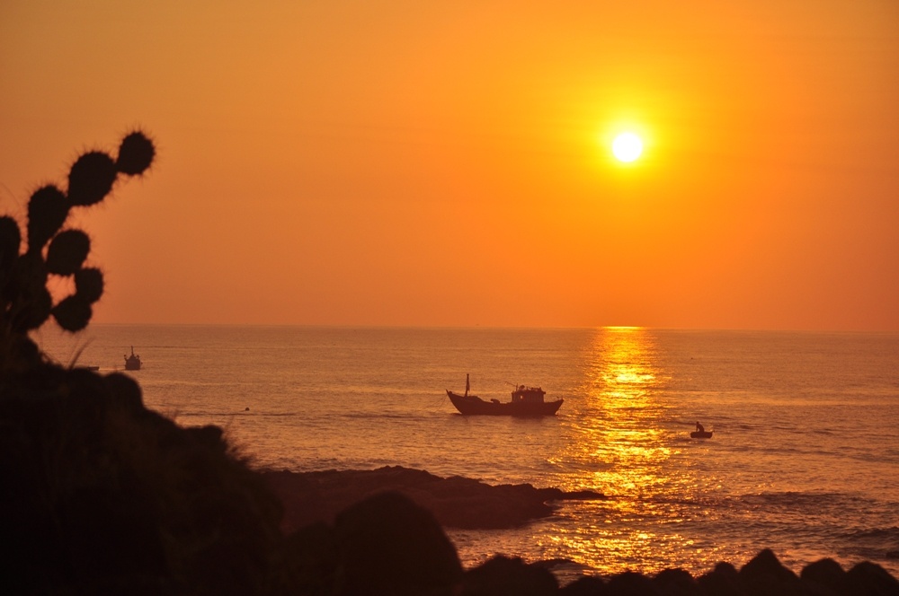 Ghềnh Đá Đĩa – Phú Yên, một trong 3 khu vực có địa chất độc đáo nhất thế giới được tạo thành bởi những dòng nham thạch cổ đại tạo thành những kiến trúc và hình thù kỳ lạ, đây cũng là nơi tập trung nhiều nhiếp ảnh gia đến để sáng tác những bức ảnh tuyệt vời. Nơi đây những dòng thuyền của những ngư dân câu mực đêm cũng là một đề tài thú vị để các nhiếp ảnh gia sáng tác. 