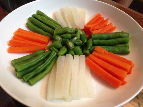 Nước chấm cho các món luộc - 2 muỗng cà phê muối rang - 1 muỗng cà phê hạt tiêu rang - 1 muỗng cà phê nước cốt chanh - ớt băm nhuyễn Trộn đều các nguyên liệu lại là bạn đã có một món chấm ngon cho các món luộc. 