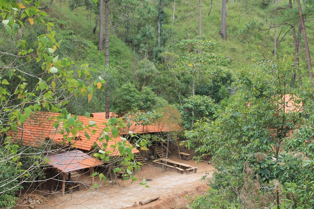 Nhữn ngôi nhà sàn dân tộc K’ho được đầu tư, mở rộng thêm để phục vụ khách tham quan.