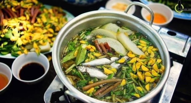 Món ăn đặc trưng vào mùa nước nổi. Ảnh : Nam Chấy.