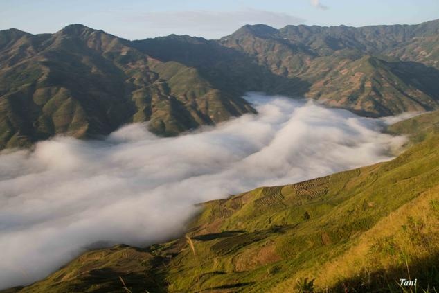 Những ruộng bậc thang và những con đường chìm trong Biển Mây.