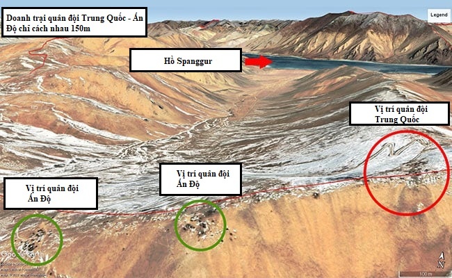 Anh ve tinh cho thay quan doi Trung - An tung dong cach nhau 150 m hinh anh