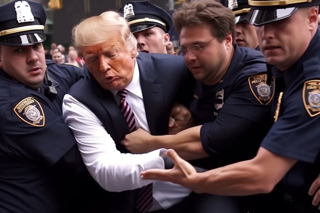 Anh ong Trump bi bat do AI ve gay chan dong hinh anh