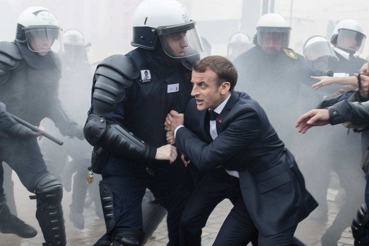 Anh deepfake ong Macron co ban tay ky di nhung lan nhanh chong mat hinh anh