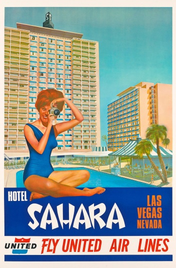 Quảng cáo hợp tác giữa khách sạn Sahara và hãng hàng không United Air Lines.