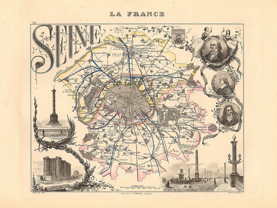 Thành phố từng có 12 quận: Paris hiện nay có 20 quận, nhưng bản đồ Paris trước kia rất khác. Bản đồ đầu tiên của thành phố được vẽ sau cách mạng Pháp năm 1795, chỉ bằng nửa diện tích Paris bây giờ, chia làm 12 quận và 48 tiểu khu. Lý do chỉ có 12 quận là để tránh con số xui xẻo 13. Theo bản đồ cũ, từ quận 1 đến quận 8 nằm ở phía bắc sông Sein, còn quận 10 – 12 nằm ở phía nam. Bản đồ hiện tại được Baron von Haussmann phác họa từ năm 1859, bao gồm quận 13.