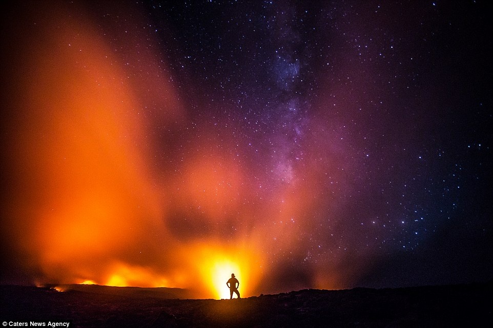 Cuoc mang song de chup anh ben mieng nui lua dang phun hinh anh