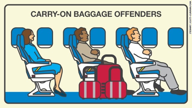 Mang nhiều hành lý xách tay: Những hành khách này “tự nhiên như ở nhà”, bày biện hành lý xách tay xung quanh chỗ ngồi của mình khiến việc đi lại của người khác trở nên rất khó khăn.