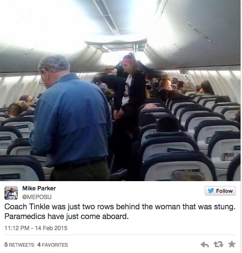 Hình ảnh sự cố trên máy bay được chia sẻ trên Twitter.