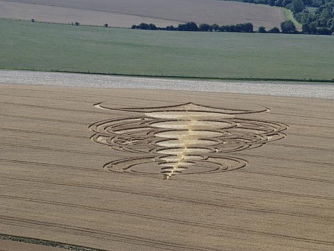 Wiltshire, Anh: Tác phẩm với họa tiết kỳ lạ này được tìm thấy ở Windmill Hill, Wiltshire. Đây trông giống như dấu hiệu sự sống từ một hành tinh khác.