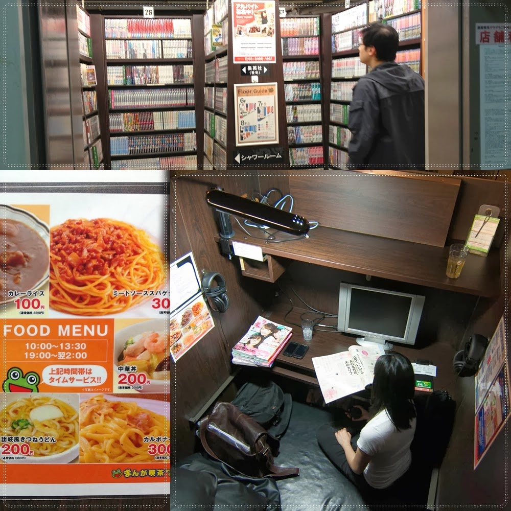 Một quán cafe truyện tranh kiêm chỗ nghỉ ở Tokyo. Ảnh: Jadejing