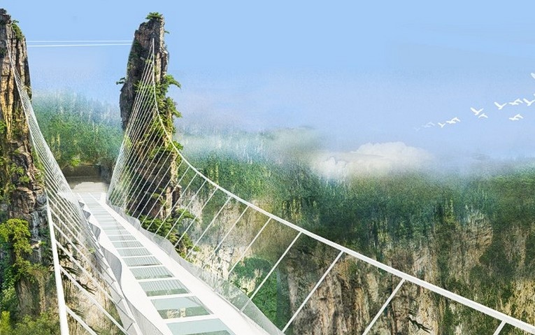 Cau bang kinh dai nhat the gioi o Trung Quoc hinh anh