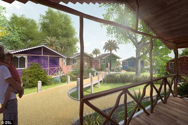 Mô hình dự án nhà nghỉ trong vườn thú London.