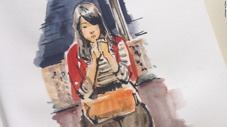 Adrian tiết lộ, mỗi bức vẽ của anh mất khoảng 1 giờ đồng hồ, tuy nhiên cũng tùy từng bức. 