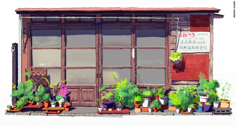 Adrian chia sẻ về một vài nơi lý tưởng cho việc ngắm cảnh và vẽ ở Tokyo: “Omotesando là một khu vực cao cấp và phù phiếm trong thành phố. Nhiều bức ảnh chụp thời trang đường phố được chụp ở đây”. Adrian còn cho biết, Ginza là nơi có nhiều khu mua sắm có tuổi đời nhiều thập kỷ với những tòa nhà màu trắng trang nhã. Vào cuối tuần, nhiều người trong những trang phục lịch lãm đến đây mua sắm.