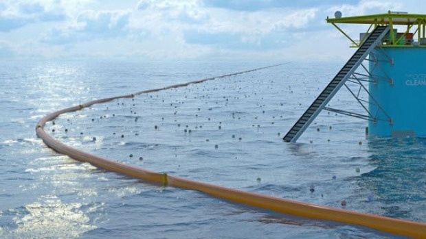 Thiết bị gom rác dài 2 km, tận dụng sức thủy triều của Boyan Slat.